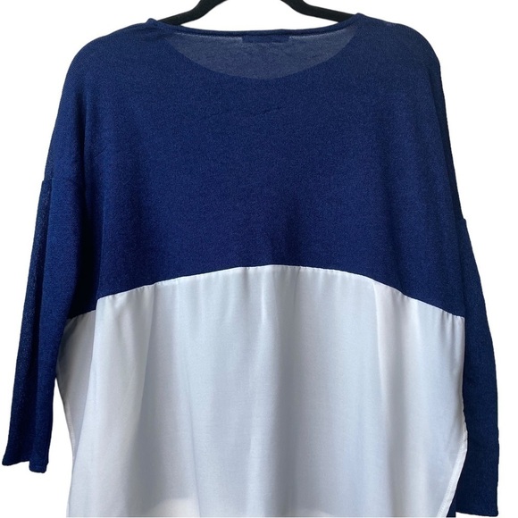 Zara Oversized Sweater M Lightweight Colorblock Boxy Lagenlook Office Preppy - Picture 6 of 9